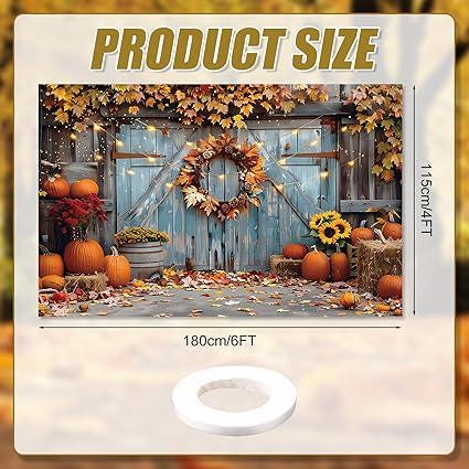 Fall Photography Backdrop Pumpkin Harvest Scarecrow Thanksgiving Party Decor