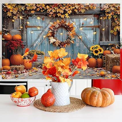 Fall Photography Backdrop Pumpkin Harvest Scarecrow Thanksgiving Party Decor