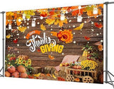 7x5FT Thanksgiving Backdrop Fall Harvest Pumpkin Scarecrow Wooden Party Decor