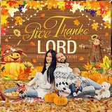 Give Thanks to The Lord Backdrop Autumn Harvest Thanksgiving Photo Background