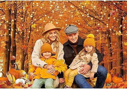 10x8FT Fall Photo Backdrop Maple Leaf Pumpkin Autumn Thanksgiving Party Decorations