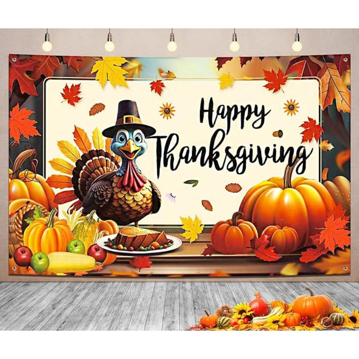 Happy Thanksgiving Backdrop 71x43 Inch Fall Photo Background Party Decorations