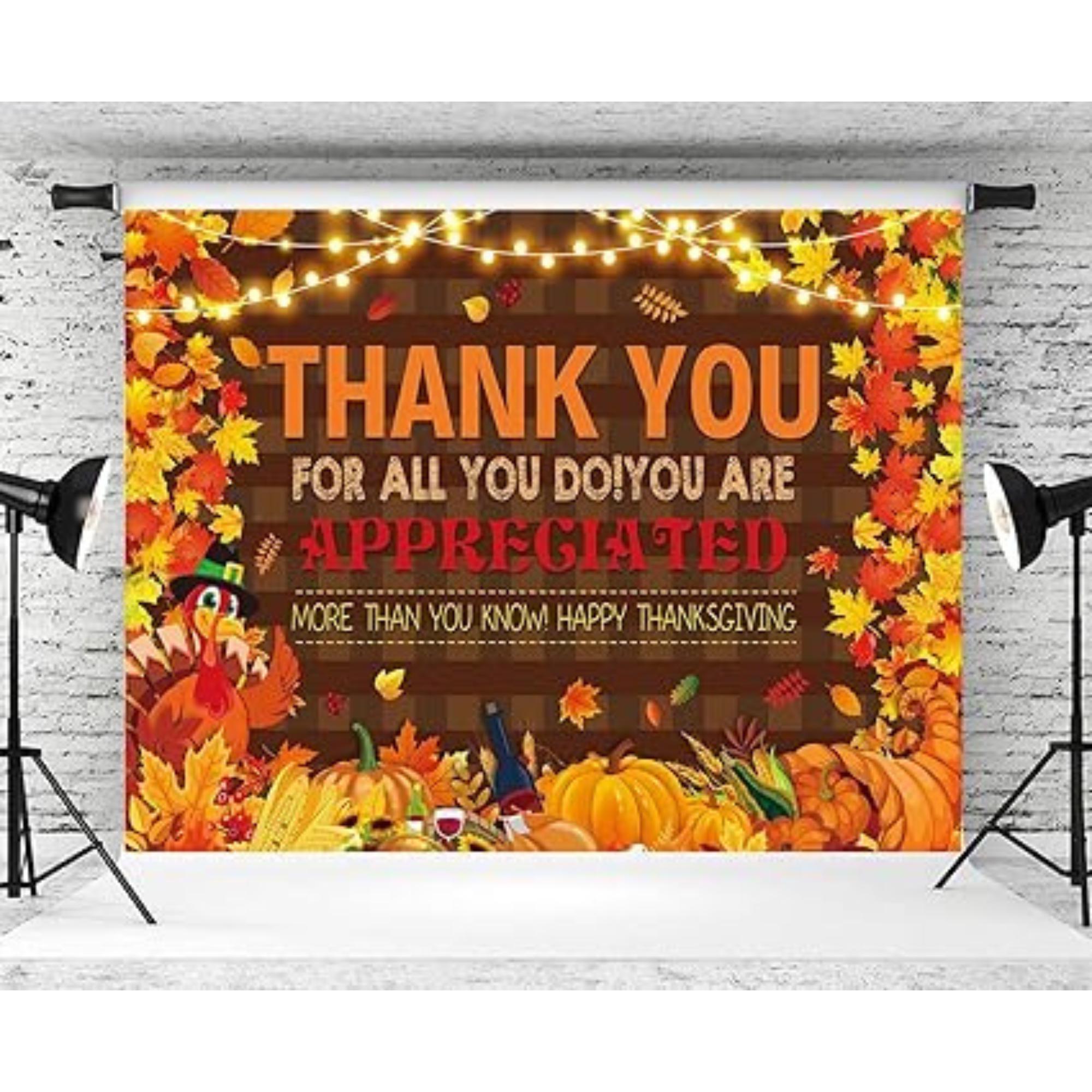 Fall Thanksgiving Backdrop Thank You for All You Do 2.1x1.5M Photo Background Party De
