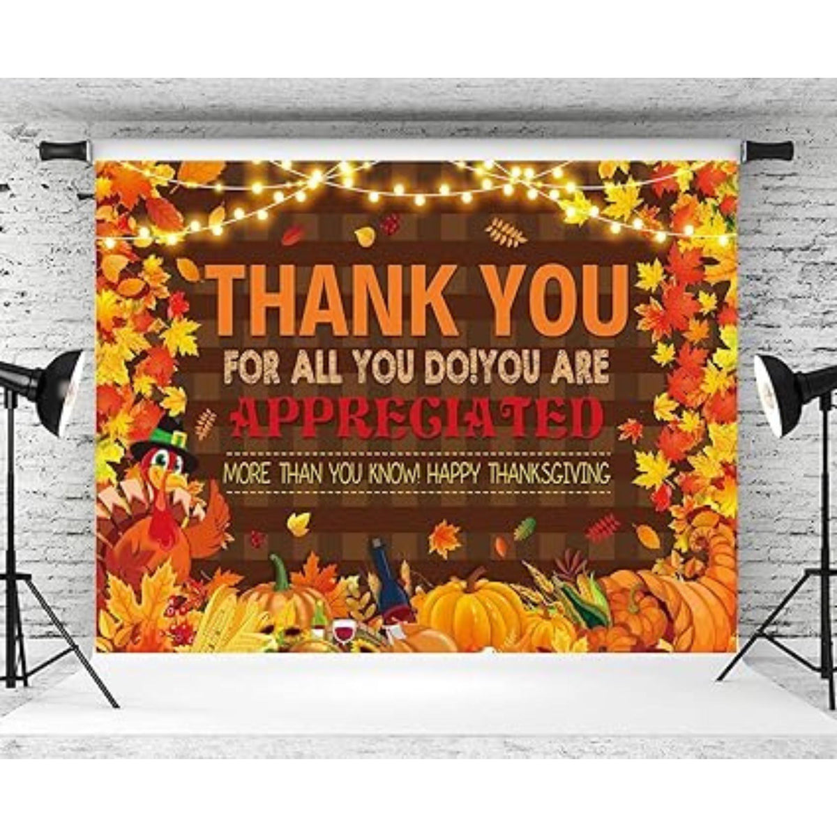Fall Thanksgiving Backdrop Thank You for All You Do 2.1x1.5M Photo Background Party De