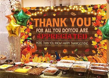 Fall Thanksgiving Backdrop Thank You for All You Do 2.1x1.5M Photo Background Party De