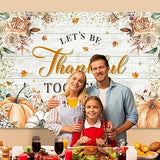 Happy Thanksgiving Backdrop Fall Boho Floral Pumpkins Friendsgiving Party Photo Props 7x5FT