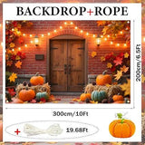 7x5ft Fall Thanksgiving Backdrop Autumn Maple Leaves Pumpkins Harvest Party Photo Banner