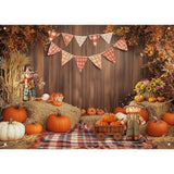 82.6x59inch Thanksgiving Backdrop Pumpkin Harvest Autumn Fall Photography Background