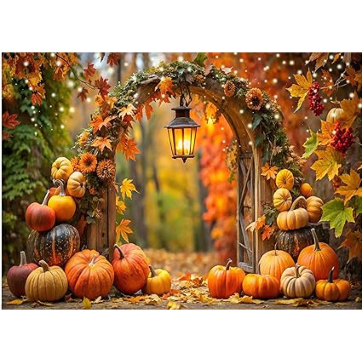 7x5ft Fall Thanksgiving Backdrop Pumpkin Harvest Farm Barn Party Photo Booth Background