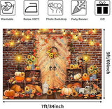7x5ft Fall Backdrop Pumpkin Autumn Festival Maple Leaves Harvest Photography Photo Booth Background