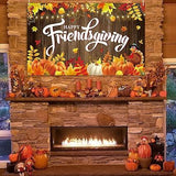Happy Friendsgiving Photo Booth Backdrop Pumpkin Harvest Fall Thanksgiving Party 7x5ft