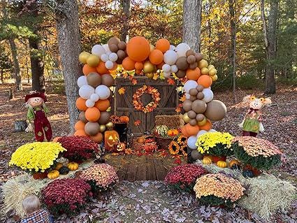 5x7ft Fall Thanksgiving Backdrop Autumn Harvest Maple Leaf Pumpkin Rustic Barn Door Banner