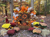 5x7ft Fall Thanksgiving Backdrop Autumn Harvest Maple Leaf Pumpkin Rustic Barn Door Banner