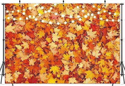 7x5ft Fall Autumn Photo Backdrop Maple Leaf Pumpkin Thanksgiving Harvest Forest Party Banner