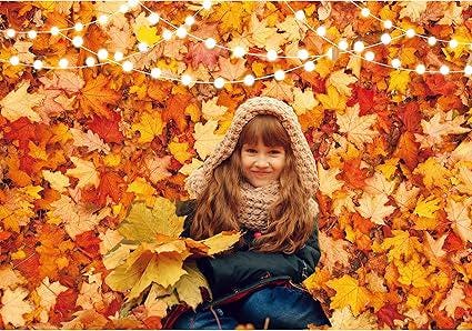 7x5ft Fall Autumn Photo Backdrop Maple Leaf Pumpkin Thanksgiving Harvest Forest Party Banner