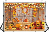 7x5ft Thanksgiving Backdrop Autumn Pumpkin Harvest Barn Fall Photography Festival Party Banner
