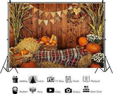 Thanksgiving Autumn Backdrop with Pumpkins and Countryside Harvest for Party Decor