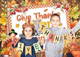 7x5ft Christian Thanksgiving Backdrop with "Give Thanks" and His Love Theme