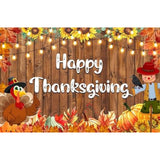 7x5ft Happy Thanksgiving Photo Backdrop for Fall Photoshoot and Party