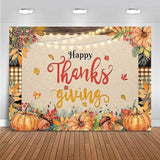 7x5ft Thanksgiving Backdrop with Pumpkin Harvest Maple Leaves for Fall Photos