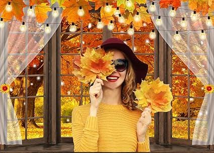 7x5ft Autumn Forest Scene Backdrop for Fall Photography and Thanksgiving Decor
