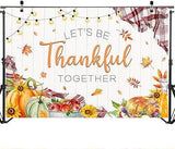7x5ft Happy Thanksgiving Backdrop with Sunflowers Pumpkins and Thankful Theme