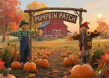 8x6ft Fall Thanksgiving Backdrop with Pumpkin Patch and Autumn Harvest Scene