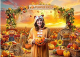 7x5ft Fall Pumpkin Backdrop with Autumn Harvest Farm Theme for Thanksgiving
