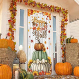 Fall Door Cover with "Happy Fall Y’all" Farmhouse Thanksgiving Harvest Decor