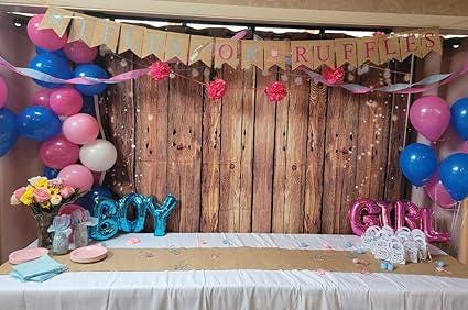 7x5ft Brown Wood Rustic Backdrop for Birthday Wedding Western Party Decor
