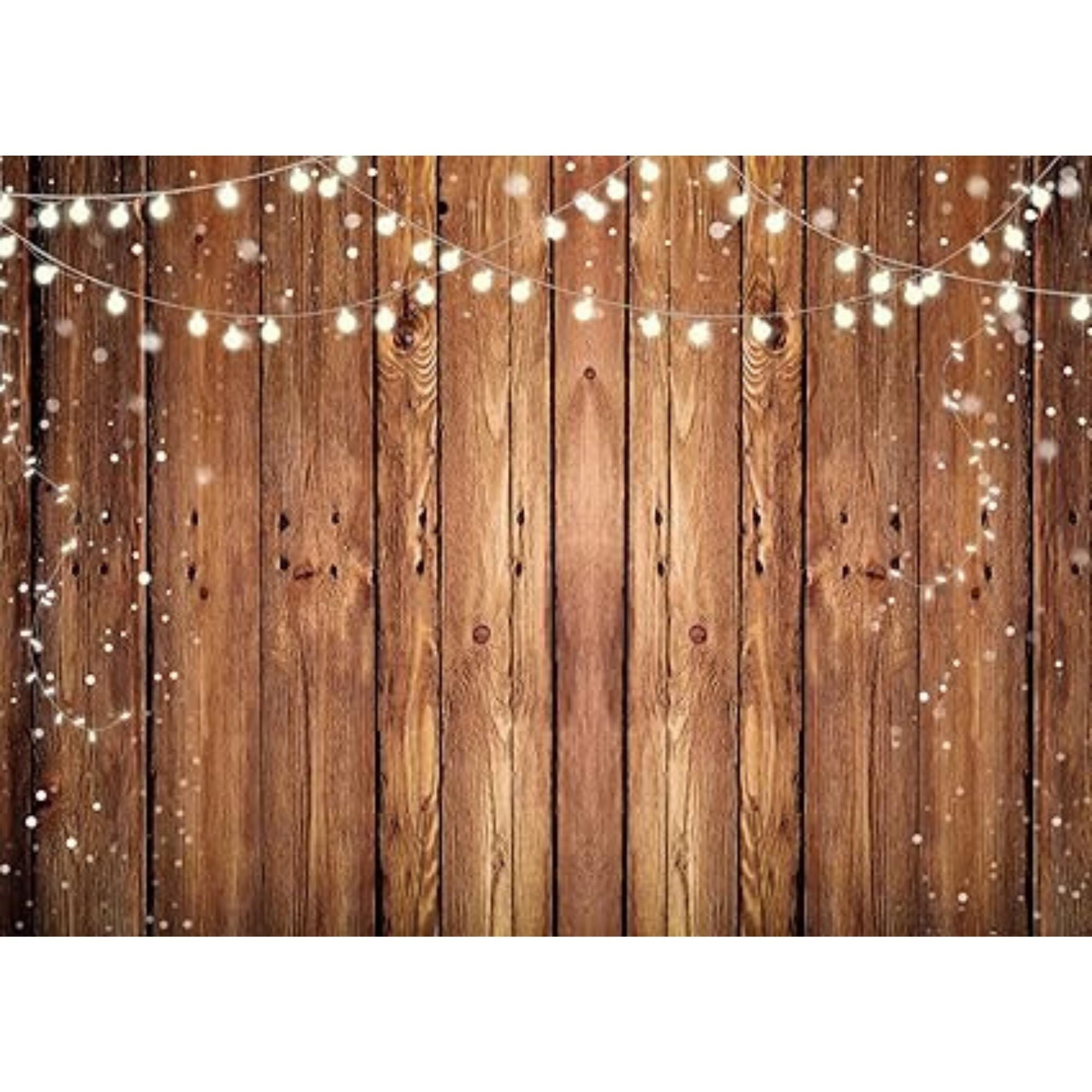 7x5ft Brown Wood Rustic Backdrop for Birthday Wedding Western Party Decor