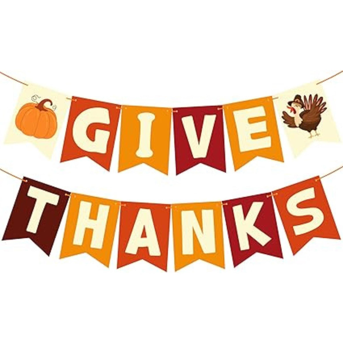 Give Thanks Banner for Thanksgiving Friendsgiving Party Indoor Outdoor Decor