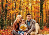 2.1x1.5m Fall Forest Leaves Glitter Backdrop with Golden Maple for Thanksgiving Photos