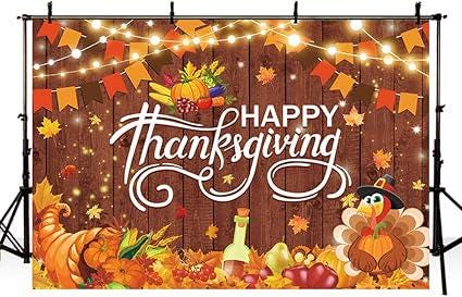 7x5ft Thanksgiving Backdrop with Pumpkins Turkey Maple Leaves Red Truck Decor