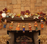 Fall Scarecrow Garland Wooden Banner for Thanksgiving & Autumn Harvest Decor