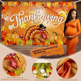 Thanksgiving Party Decor Set with Banner, Hanging Swirls, Turkey & Maple Leaf Balloons