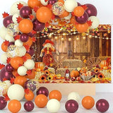 Fall Photo Backdrop 7x5FT Autumn Pumpkin Barn Maple Leaves Harvest Party Decor