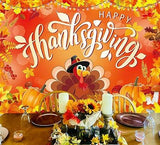 Happy Thanksgiving Backdrop 7x5FT Autumn Harvest Turkey Pumpkin Maple Leaf Decor