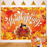 Happy Thanksgiving Backdrop 7x5FT Autumn Harvest Turkey Pumpkin Maple Leaf Decor