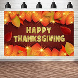 Thanksgiving Leaves Backdrop 7x5FT Autumn Harvest Maple Leaf Gold Glitter Decor