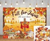 Fall for Jesus Backdrop 6x4FT Autumn Harvest Christian Pumpkin Maple Thanksgiving Decor