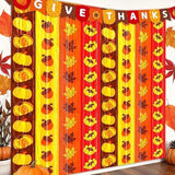 Thanksgiving Backdrop 2Pack Foil Fringe Curtains with Give Thanks Banner Fall Decor
