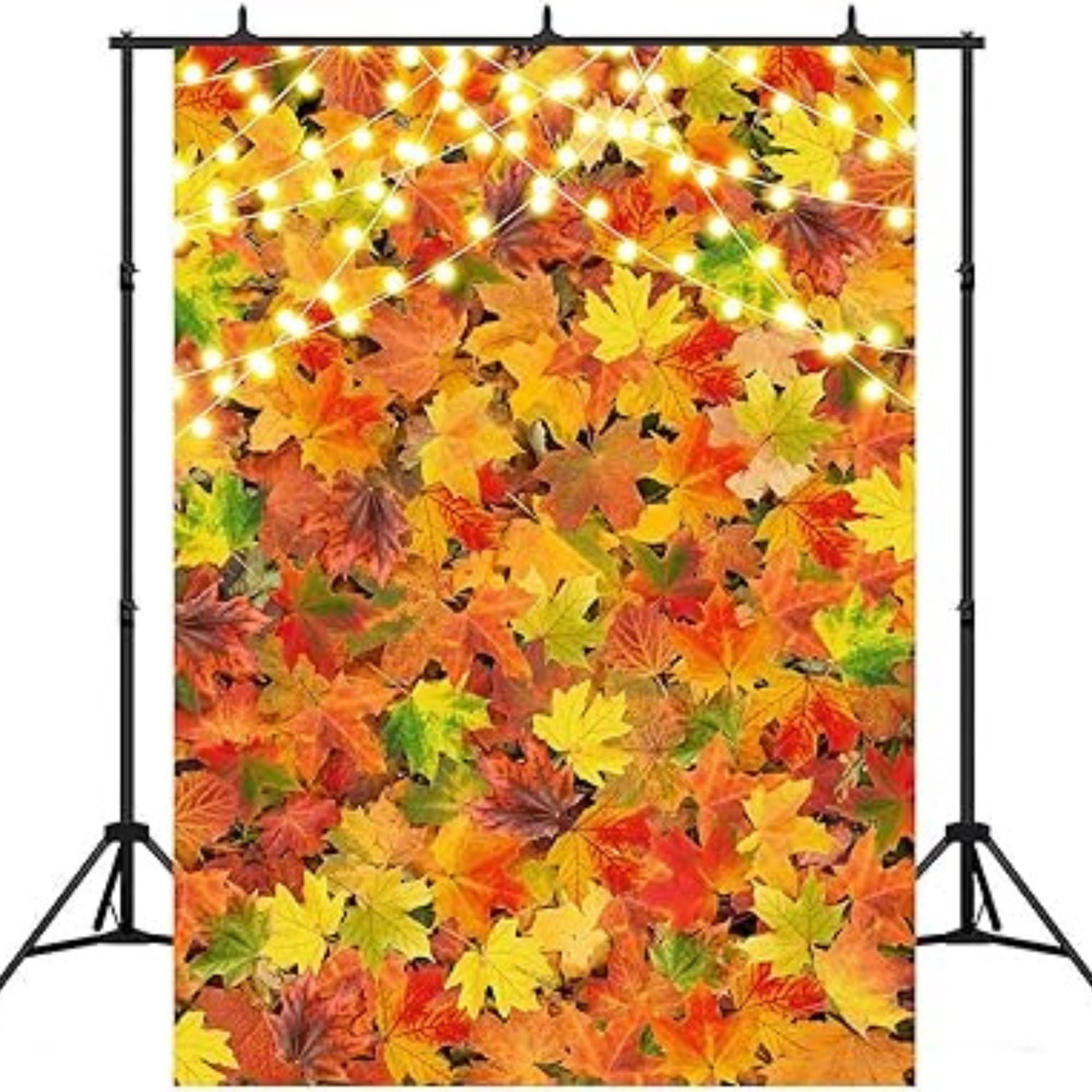 5x7FT Fall Maple Leaves Backdrop Autumn Harvest Forest Thanksgiving Party Decor