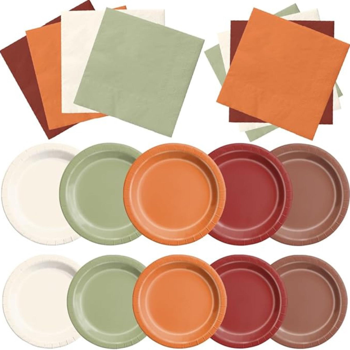 Fall Party Tableware Set: 60PCS Autumn Plates and Napkins