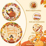 100pcs Thanksgiving Turkey Tableware Set Plates Napkins Forks for Fall Party