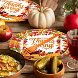 Happy Thanksgiving Tableware Set: 96 Pcs Plates, Napkins & Forks for Fall Dinner