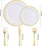 Thanksgiving Plastic Plates Set: 125 Pcs Dinner, Salad Plates & Cutlery for 25