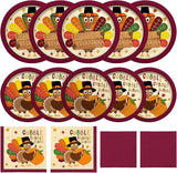 Turkey Thanksgiving Party Supplies Kit: Disposable Plates & Napkins - Serves 50
