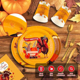 Thanksgiving Paper Plates Set: 210 Pcs for 30 Guests - Plates, Napkins & Cutlery