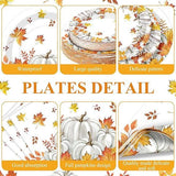 Fall Thanksgiving Tableware Set: 452 Pcs Plates, Napkins & Cutlery - Serves 50